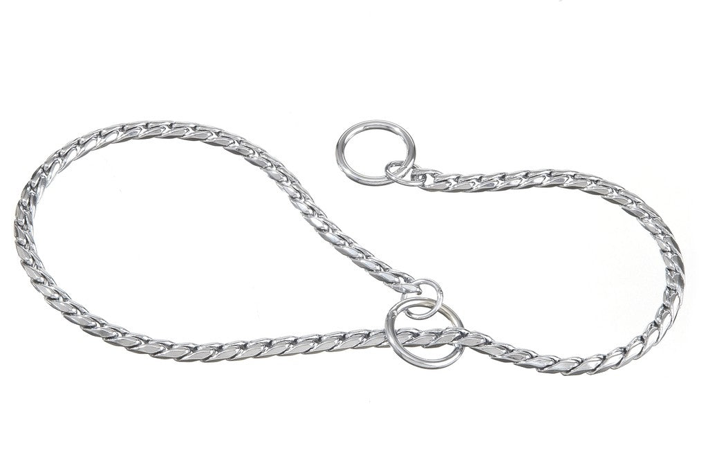 Collare a strangolo Camon in ottone cromato da 45 cm per cani taglia media Collare a strangolo Camon in ottone cromato da 45 cm per cani taglia media